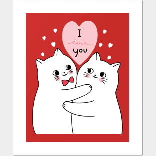 I love you cats Posters and Art